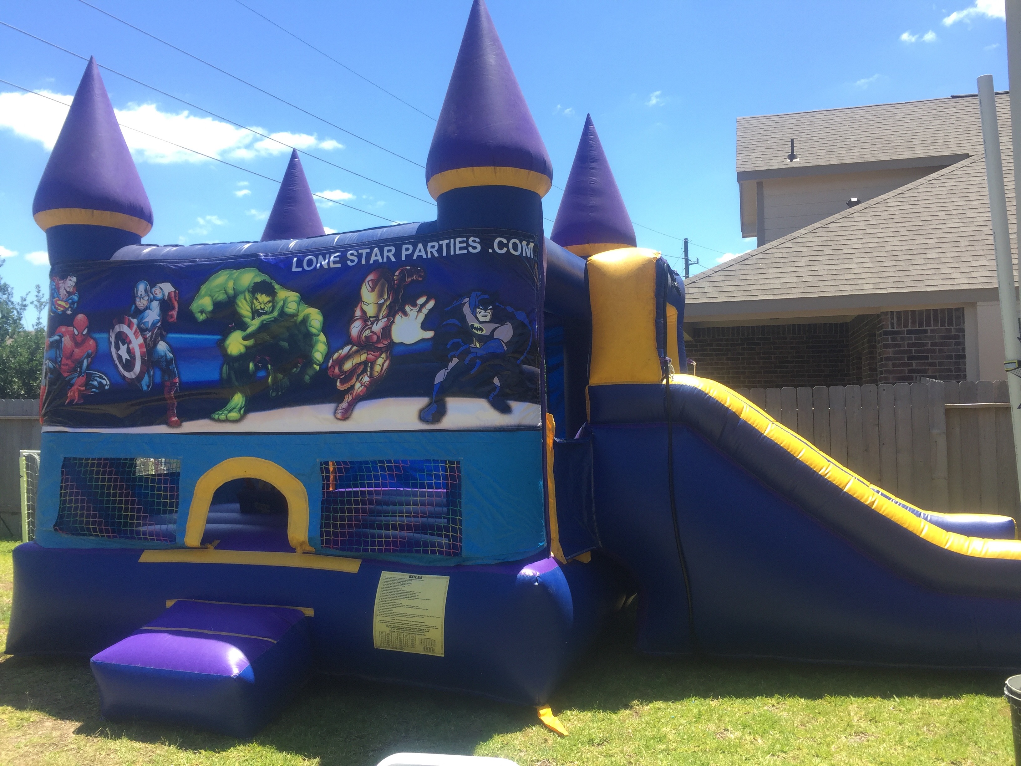 super hero bounce house