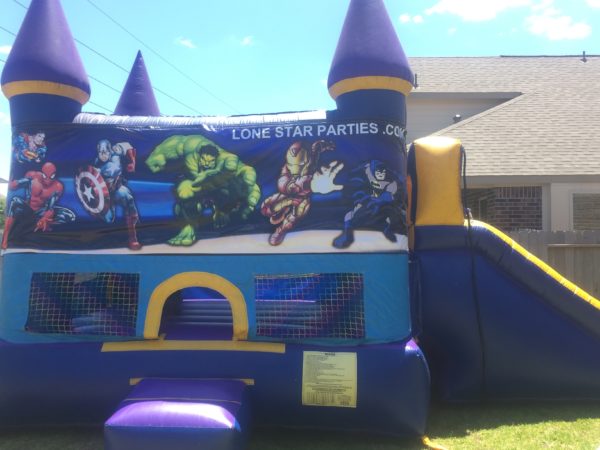 super hero bounce house rent